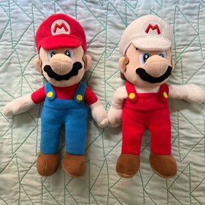 Nintendo Mario & Fire Mario stuffies